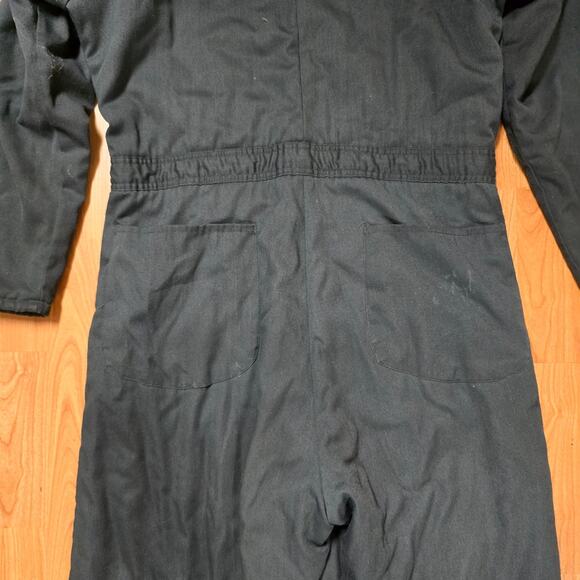 Vintage Sears Coveralls M Black Jumpsuit Industrial Uniform Workwear 80s - Picture 11 of 15